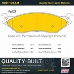 Order Plaquettes avant semi-métallique by QUALITY-BUILT - 1001-1066M For Your Vehicle