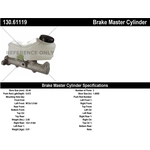 Order New Master Cylinder by CENTRIC PARTS - 130.61119 For Your Vehicle