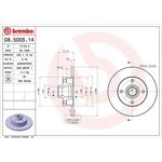 Order Rear Premium Rotor by BREMBO - 08.5005.14 For Your Vehicle