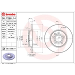 Order Rear Premium Rotor by BREMBO - 08.7288.11 (1 Qty) For Your Vehicle