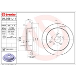 Order Rear Premium Rotor by BREMBO - 08.D281.11 (1 Qty) For Your Vehicle