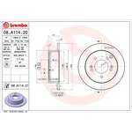 Order Rear Premium Rotor by BREMBO - 08.A114.21 (1 Qty) For Your Vehicle