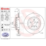 Order Rear Premium Rotor by BREMBO - 09.C411.13 (1 Qty) For Your Vehicle