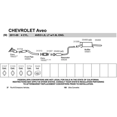 Catalyseur ajustement direct by WALKER - 16592 pa5