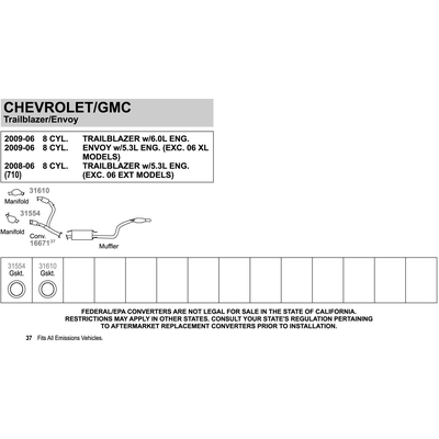 Catalyseur ajustement direct by WALKER - 16671 pa6