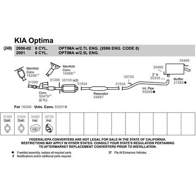 Direct Fit Converter by WALKER - 50479 pa6