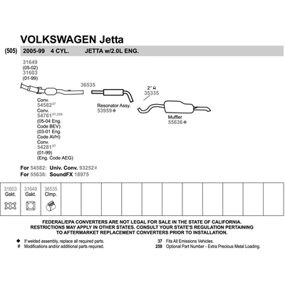 Direct Fit Converter by WALKER - 54582 pa3