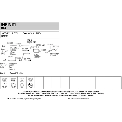 WALKER USA - 18964 - Steel Direct Fit Muffler pa6