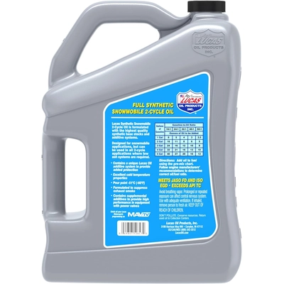 Lucas Oil - 10847 - Synthetic 2-Cycle Snowmobile Oil - 1 Gallon pa2