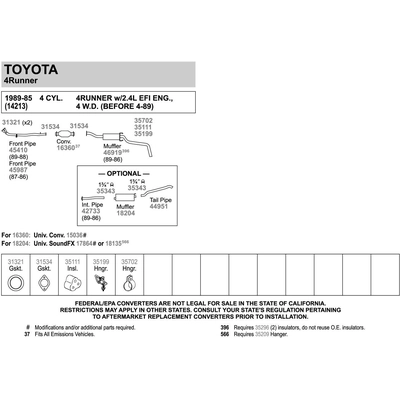 WALKER USA - 45410 - Exhaust Pipe pa6