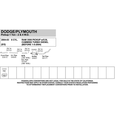 WALKER USA - 52396 - Exhaust Pipe pa10