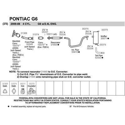 WALKER USA - 55610 -  Exhaust Intermediate Pipe pa2