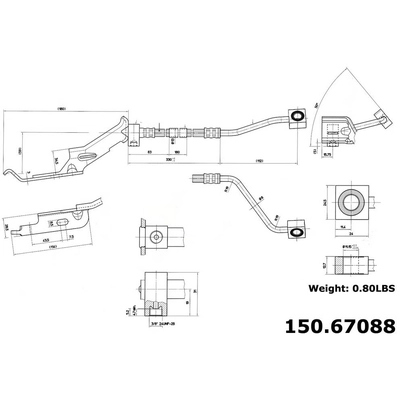 Flexible de frein avant by CENTRIC PARTS - 150.67088 pa2