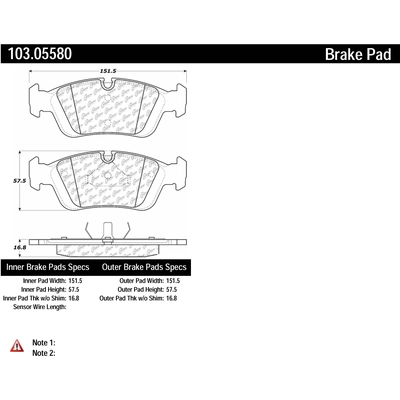 Front Ceramic Pads by CENTRIC PARTS - 103.05580 pa1