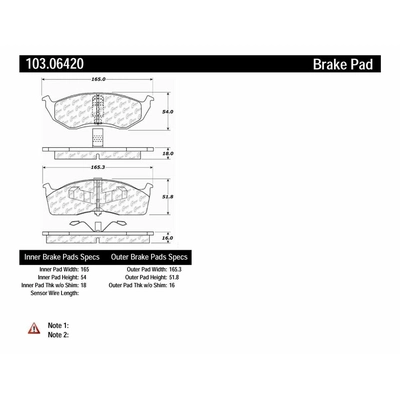 Front Ceramic Pads by CENTRIC PARTS - 103.06420 pa3