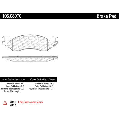 CENTRIC PARTS - 103.08970 - Front Ceramic Pads pa2