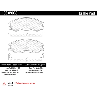 Front Ceramic Pads by CENTRIC PARTS - 103.09030 pa1