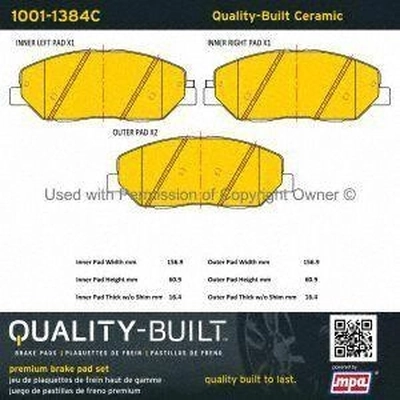 Front Ceramic Pads by QUALITY-BUILT - 1001-1384C pa1