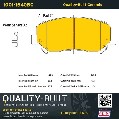 QUALITY-BUILT - 1001-1640BC - Front Disc Brake Pad Set pa2