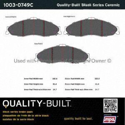 Front Ceramic Pads by QUALITY-BUILT - 1003-0749C pa1