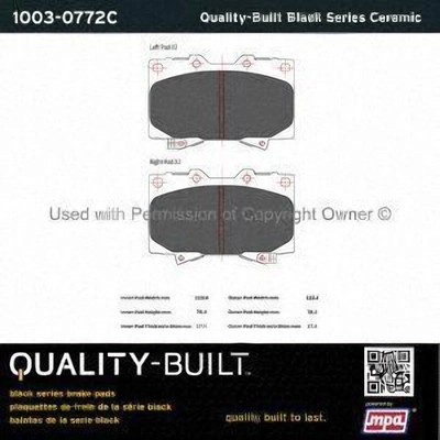 Front Ceramic Pads by QUALITY-BUILT - 1003-0772C pa1