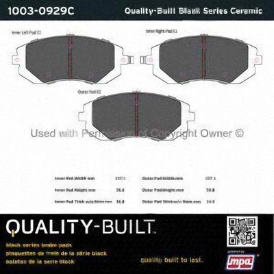 Front Ceramic Pads by QUALITY-BUILT - 1003-0929C pa1