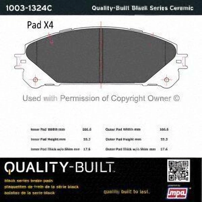 Front Ceramic Pads by QUALITY-BUILT - 1003-1324C pa5