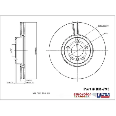 ULTRA - BM795 - Front Disc Brake Rotor pa1