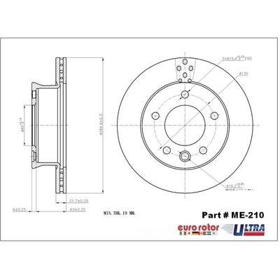 ULTRA - ME210 - Front Disc Brake Rotor pa1