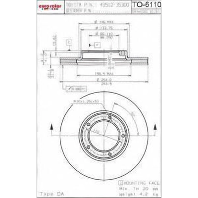 Front Disc Brake Rotor by ULTRA - TO6110 pa1