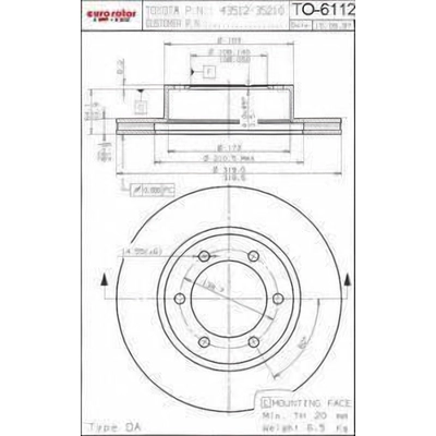 Front Disc Brake Rotor by ULTRA - TO6112 pa1