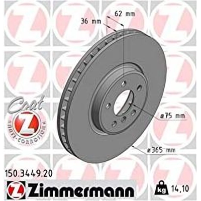 Front Disc Brake Rotor by ZIMMERMANN - 150.3449.20 pa4