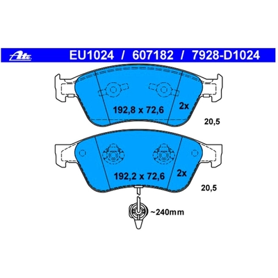 Front Disc Pads by ATE - 607182 pa2