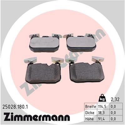 ZIMMERMANN - 25028.180.1 - Disc Brake Pad Set pa1