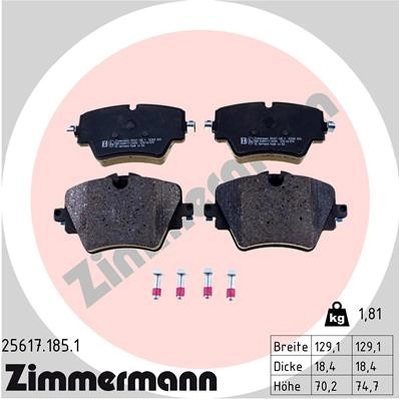 ZIMMERMANN - 25617.185.1 - Disc Brake Pad Set pa1