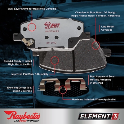 RAYBESTOS Element 3 - EHT1892 - Plaquettes hybrides avant pa2