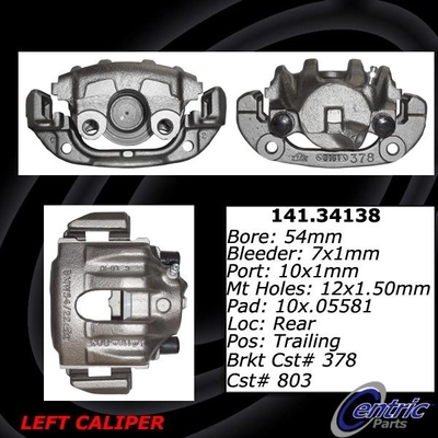 Front Left Rebuilt Caliper With Hardware by CENTRIC PARTS - 141.34138 pa2