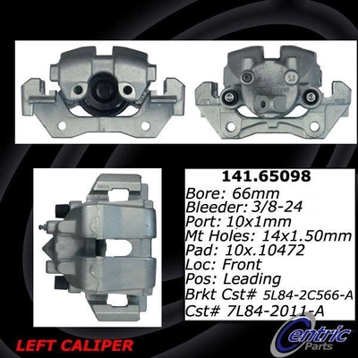 Front Left Rebuilt Caliper With Hardware by CENTRIC PARTS - 141.65098 pa1