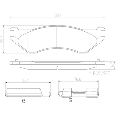 BREMBO - P18003N - Disc Brake Pads pa1