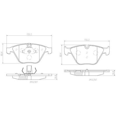 Front Premium Ceramic Pads by BREMBO - P06054N pa4