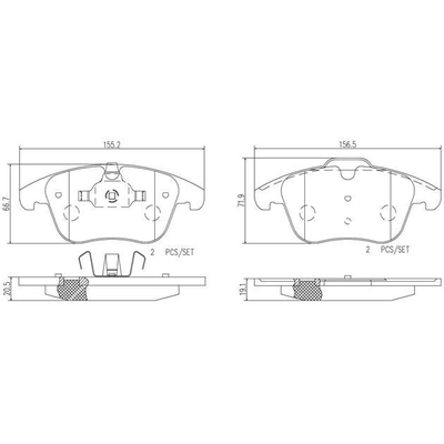 Front Premium Ceramic Pads by BREMBO - P24077N pa5