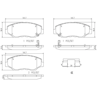 BREMBO - P28035N - Plaquettes avant en céramique de qualité supérieure pa5