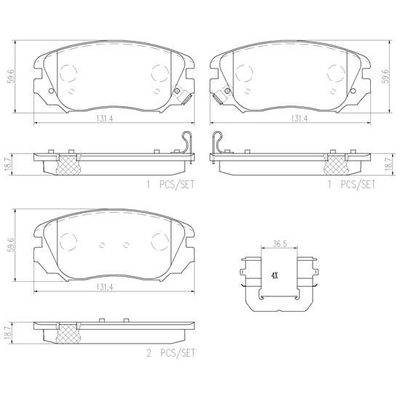 Front Premium Ceramic Pads by BREMBO - P59054N pa5