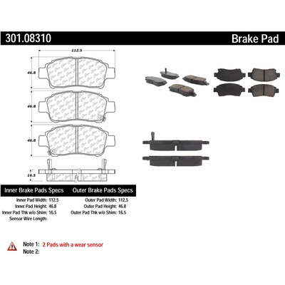 Front Premium Ceramic Pads by CENTRIC PARTS - 301.08310 pa4