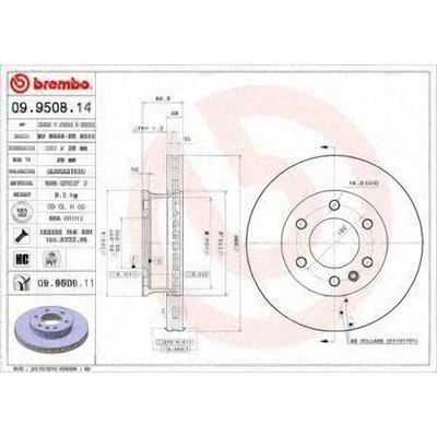 Front Premium Rotor by BREMBO - 09.9508.11 (1 Qty) pa5