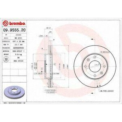 Front Premium Rotor by BREMBO - 09.9555.20 (1 Qty) pa5