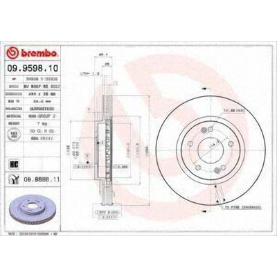 Front Premium Rotor by BREMBO - 09.9598.11 (1 Qty) pa2