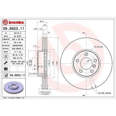 Front Premium Rotor by BREMBO - 09.9923.11 (1 Qty) pa5