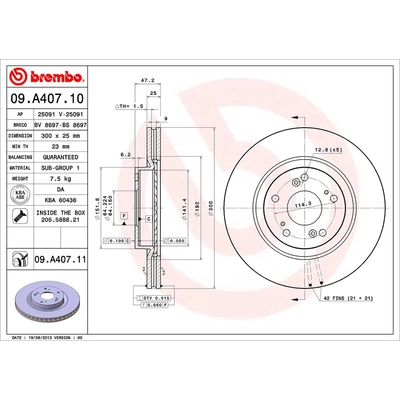 Front Premium Rotor by BREMBO - 09.A407.11 (1 Qty) pa2