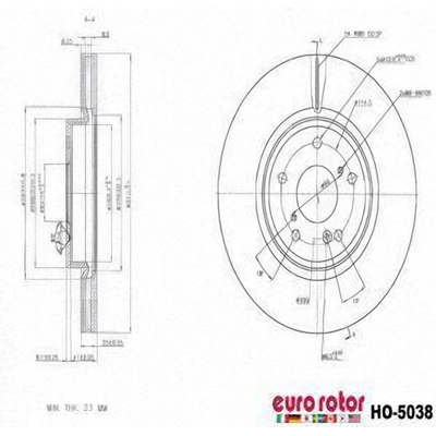 EUROROTOR - HO5038 - Front Premium Rotor pa2